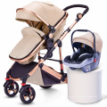 Baby Stoller 3 em 1 High View Pram Pressurable Pushchair para recém -nascidos